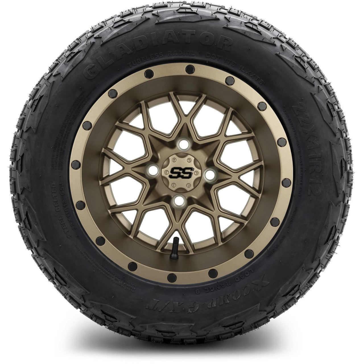 MODZ® 12" Vortex Matte Bronze - Lifted Tires and Wheels Combo
