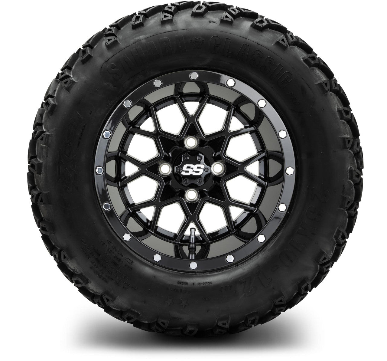 MODZ® 12" Vortex Glossy Black - Lifted Tires and Wheels Combo