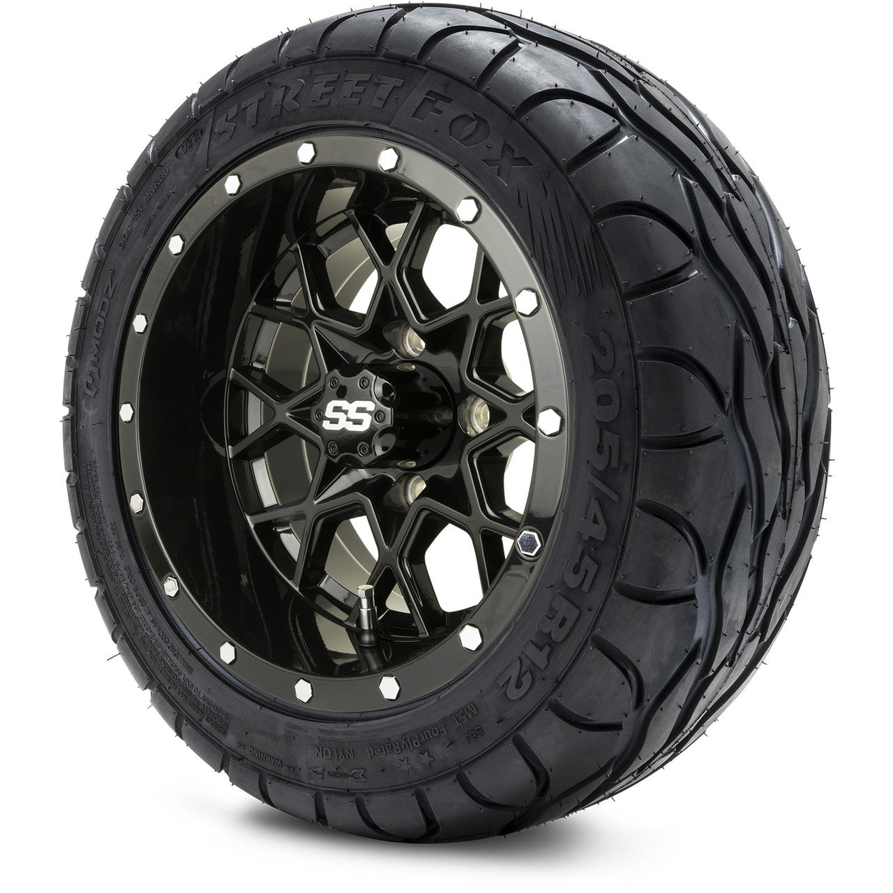 MODZ® 12" Vortex Glossy Black - LowPro Tires and Wheels Combo