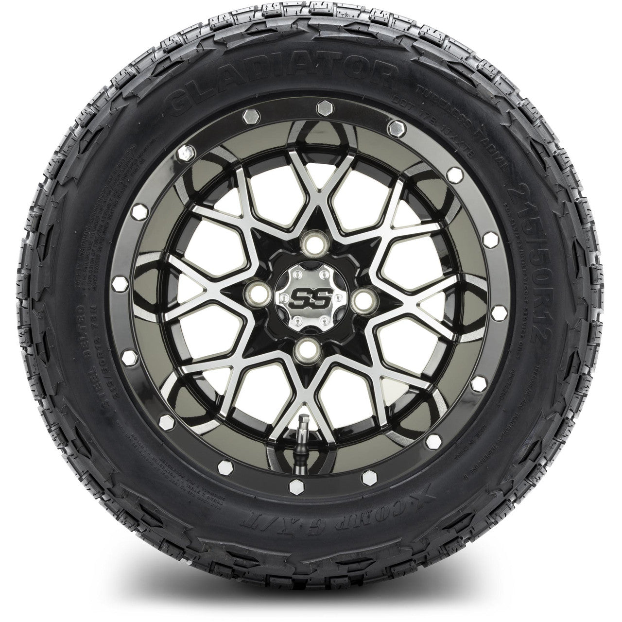 MODZ® 12" Vortex Machined Black - Lifted Tires and Wheels Combo