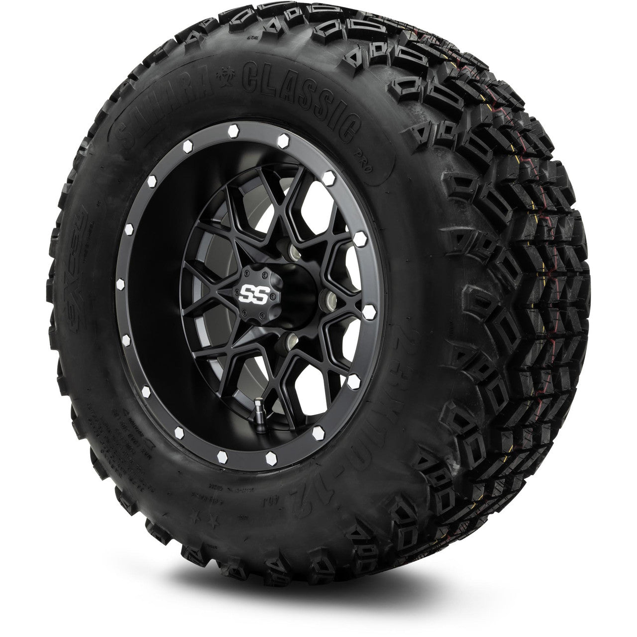 MODZ® 12" Vortex Matte Black - Lifted Tires and Wheels Combo