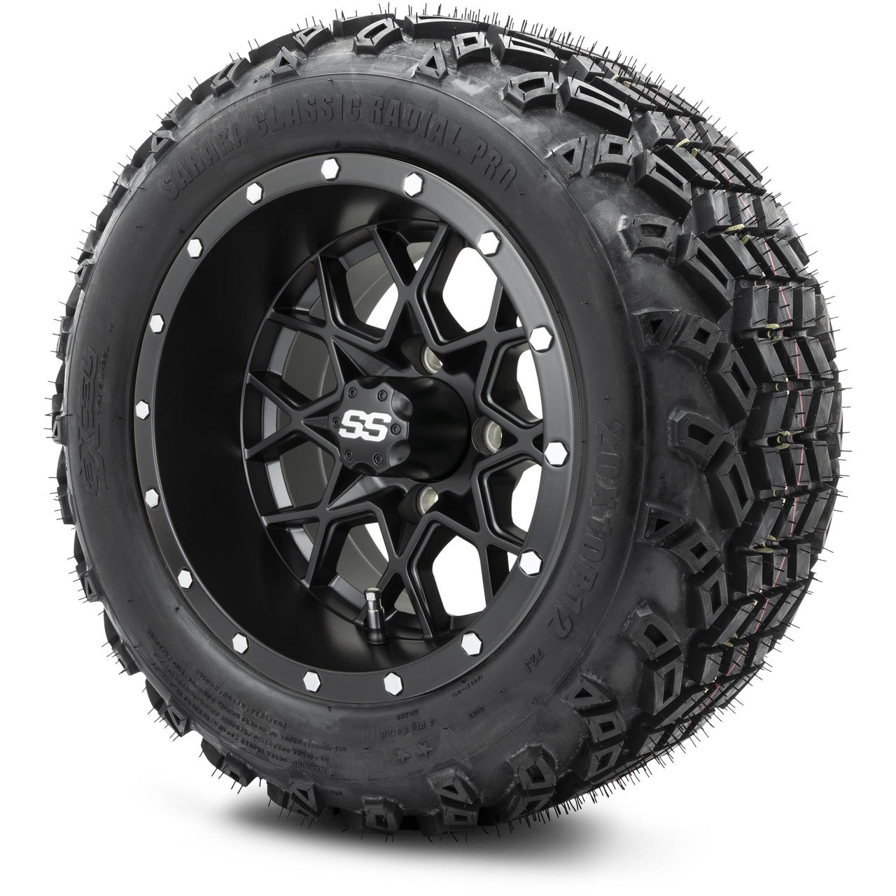 MODZ® 12" Vortex Matte Black - Lifted Tires and Wheels Combo