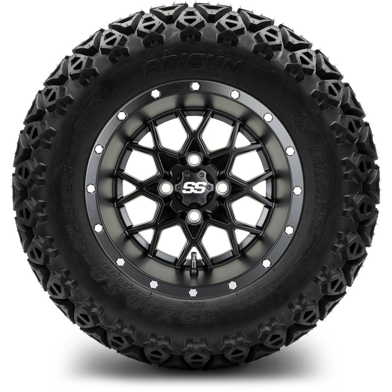 MODZ® 12" Vortex Matte Black - Lifted Tires and Wheels Combo