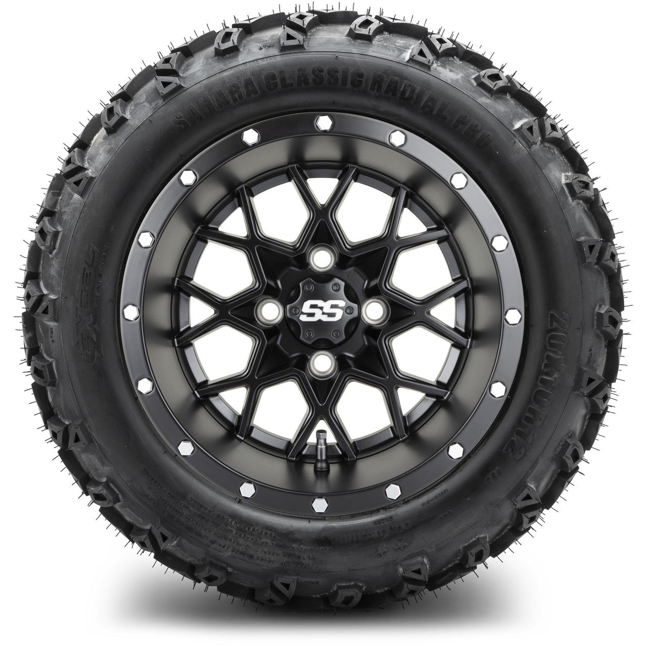 MODZ® 12" Vortex Matte Black - Lifted Tires and Wheels Combo