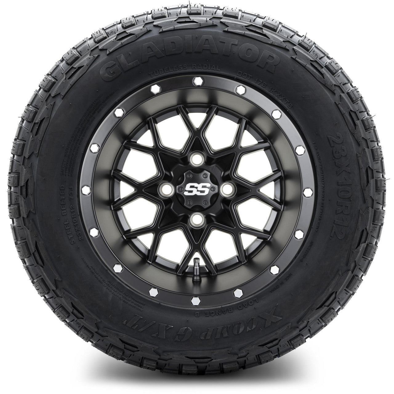 MODZ® 12" Vortex Matte Black - Lifted Tires and Wheels Combo