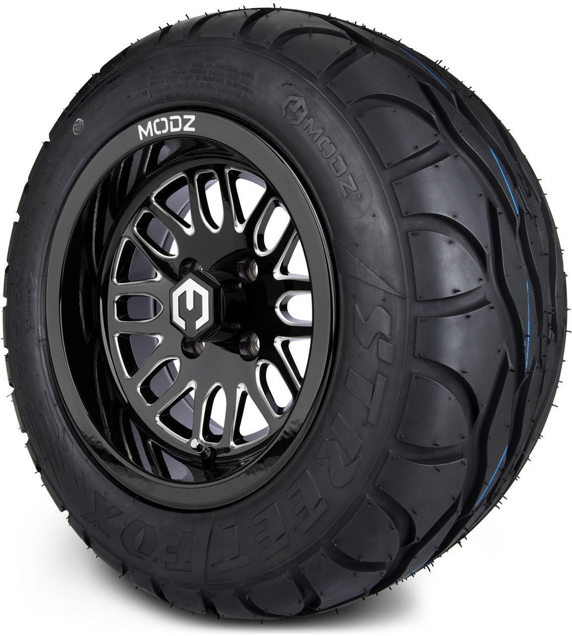 MODZ® 12" Mayhem Glossy Black Ball Mill - LowPro Tires and Wheels Combo