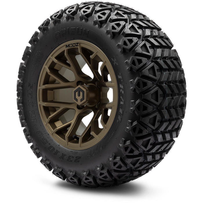 MODZ® 12" Matrix Matte Bronze - Lifted Tires and Wheels Combo