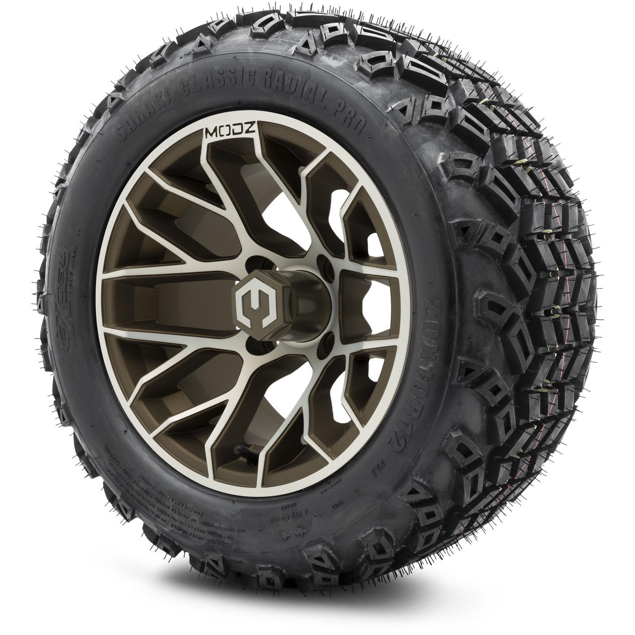 MODZ® 12" Matrix Machined Bronze - Lifted Tires and Wheels Combo
