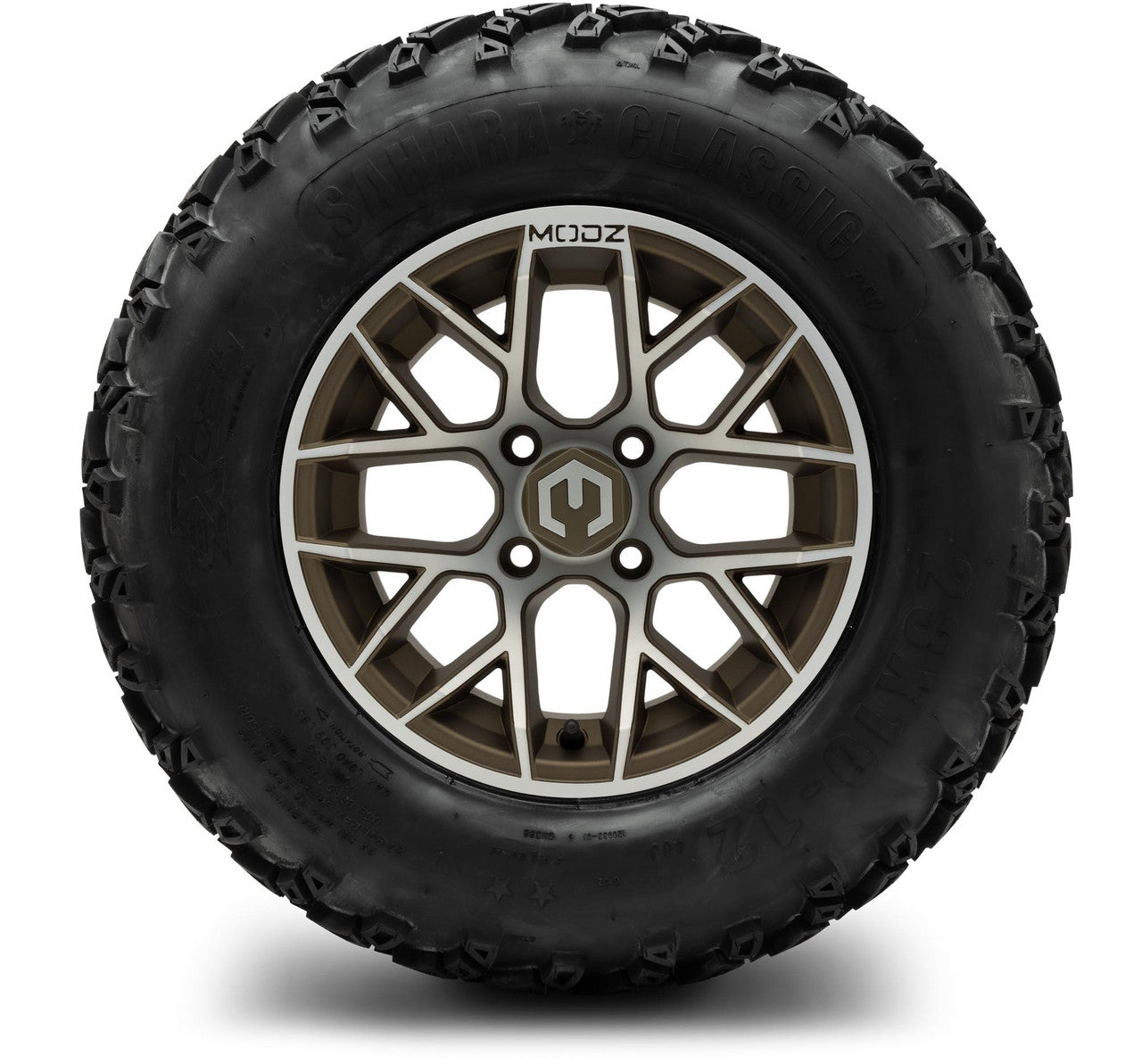 MODZ® 12" Matrix Machined Bronze - Lifted Tires and Wheels Combo