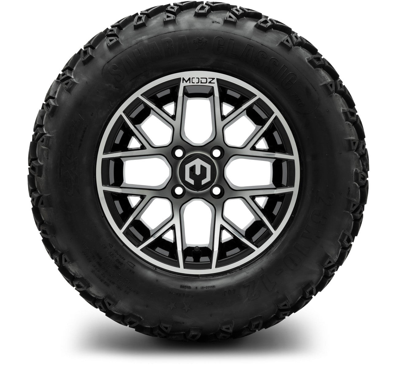 MODZ® 12" Matrix Machined Glossy Black - Lifted Tires and Wheels Combo