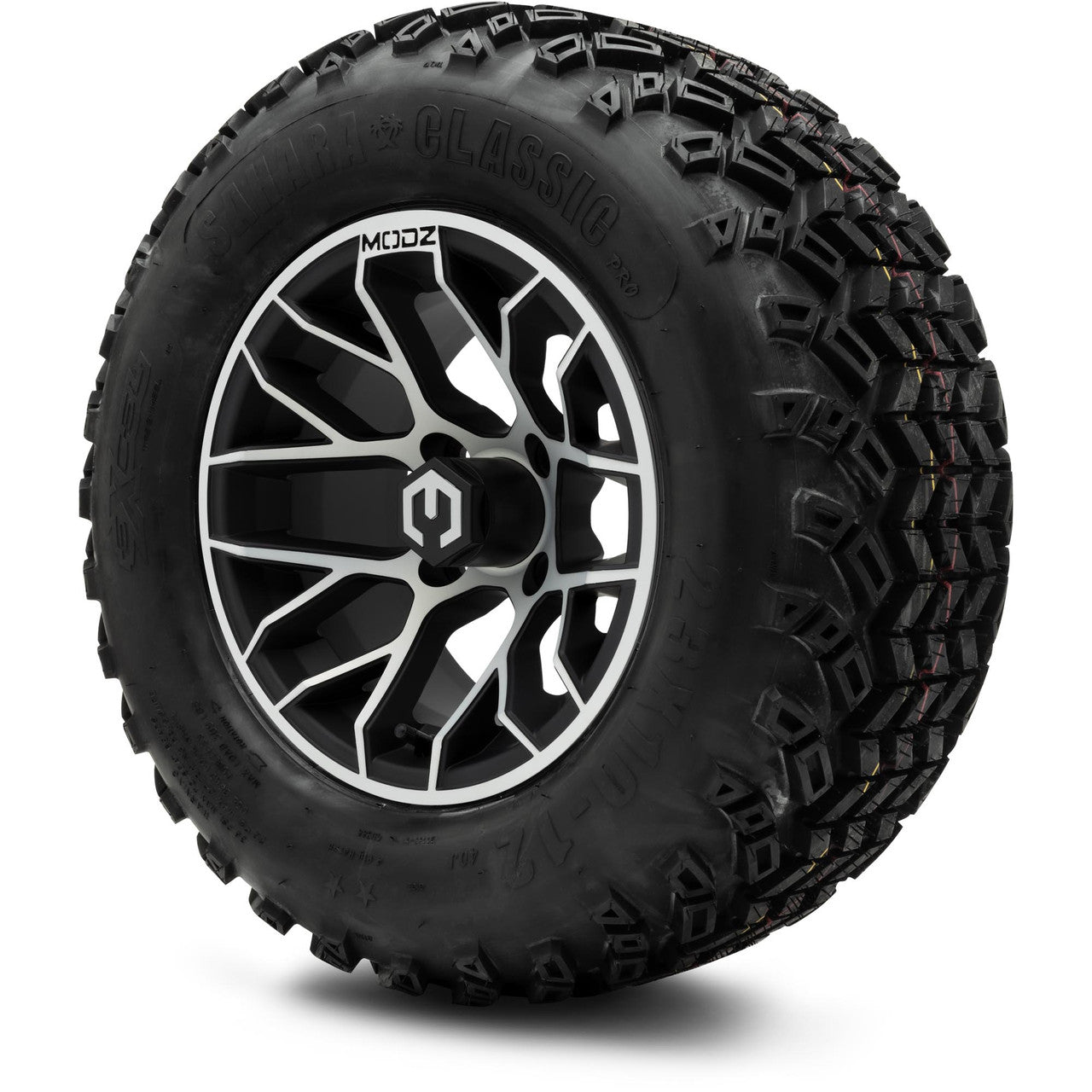 MODZ® 12" Matrix Machined Matte Black - Lifted Tires and Wheels Combo