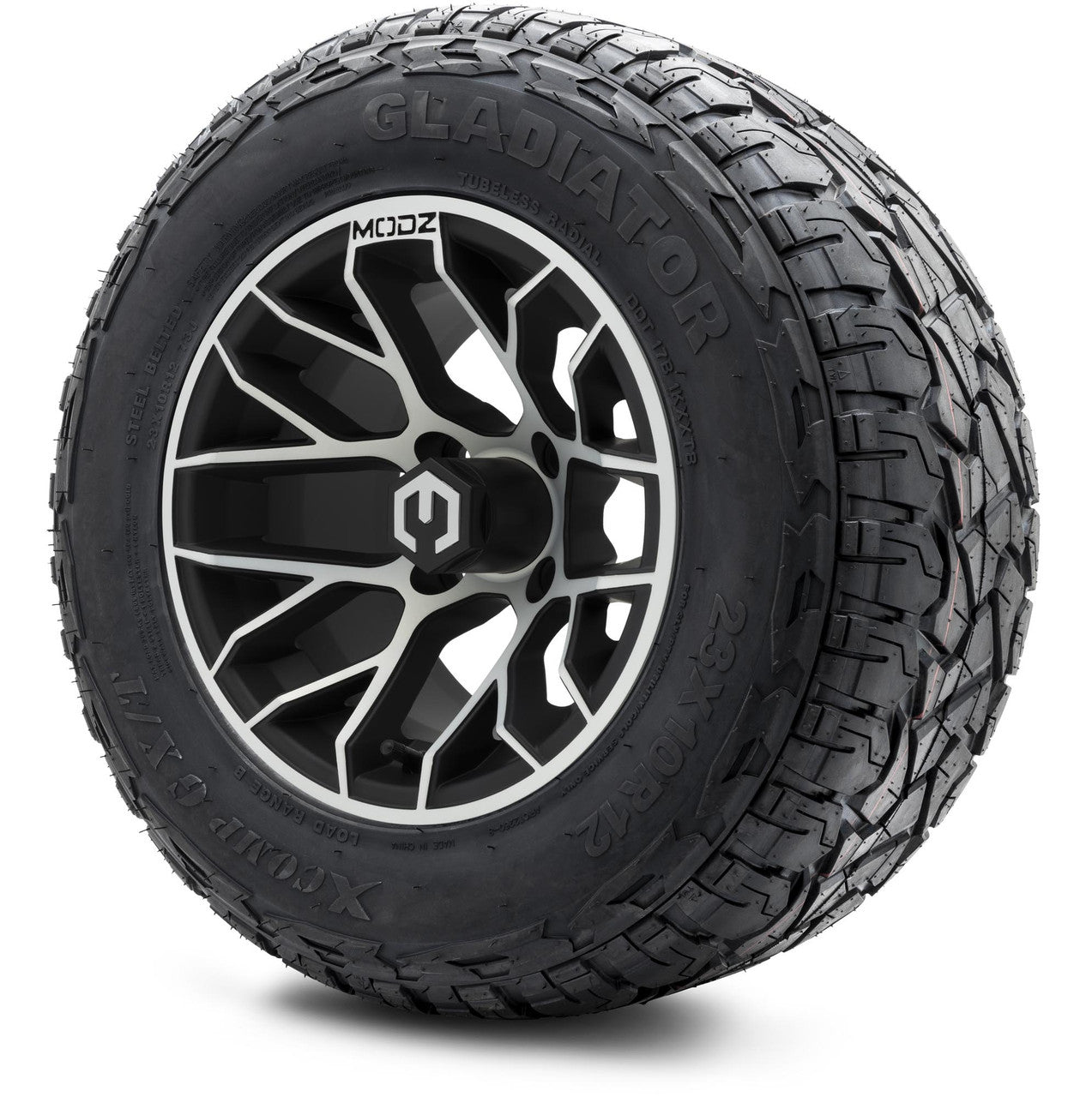 MODZ® 12" Matrix Machined Matte Black - Lifted Tires and Wheels Combo