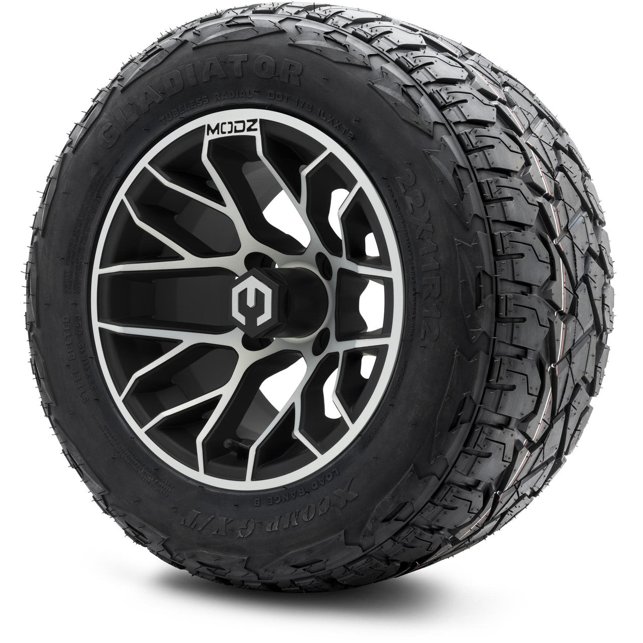 MODZ® 12" Matrix Machined Matte Black - Lifted Tires and Wheels Combo