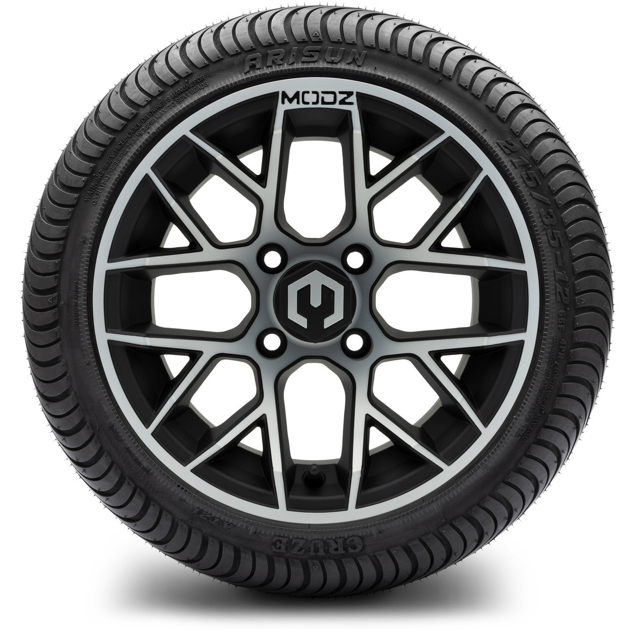 MODZ® 12" Matrix Machined Matte Black - LowPro Tires and Wheels Combo