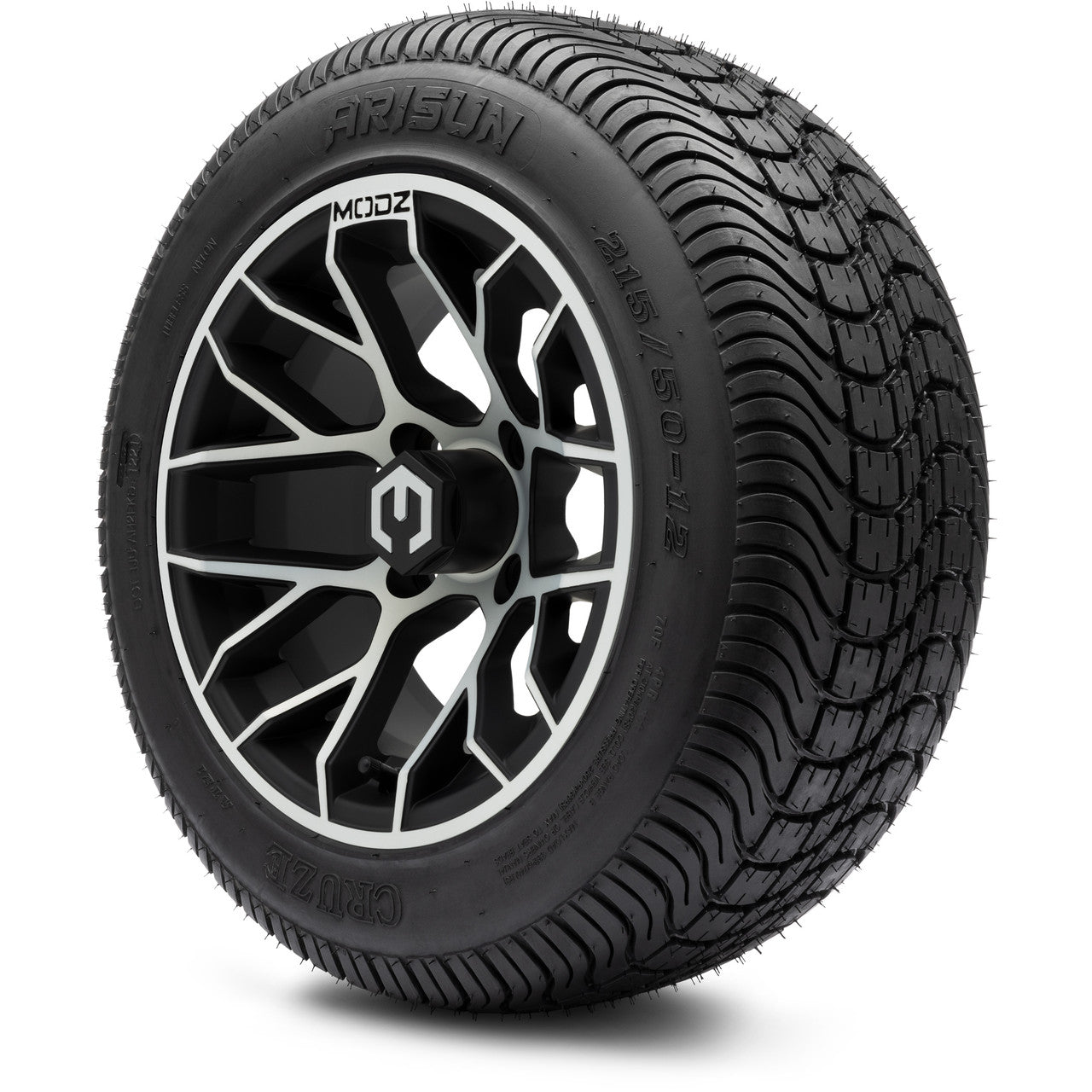 MODZ® 12" Matrix Machined Matte Black - LowPro Tires and Wheels Combo