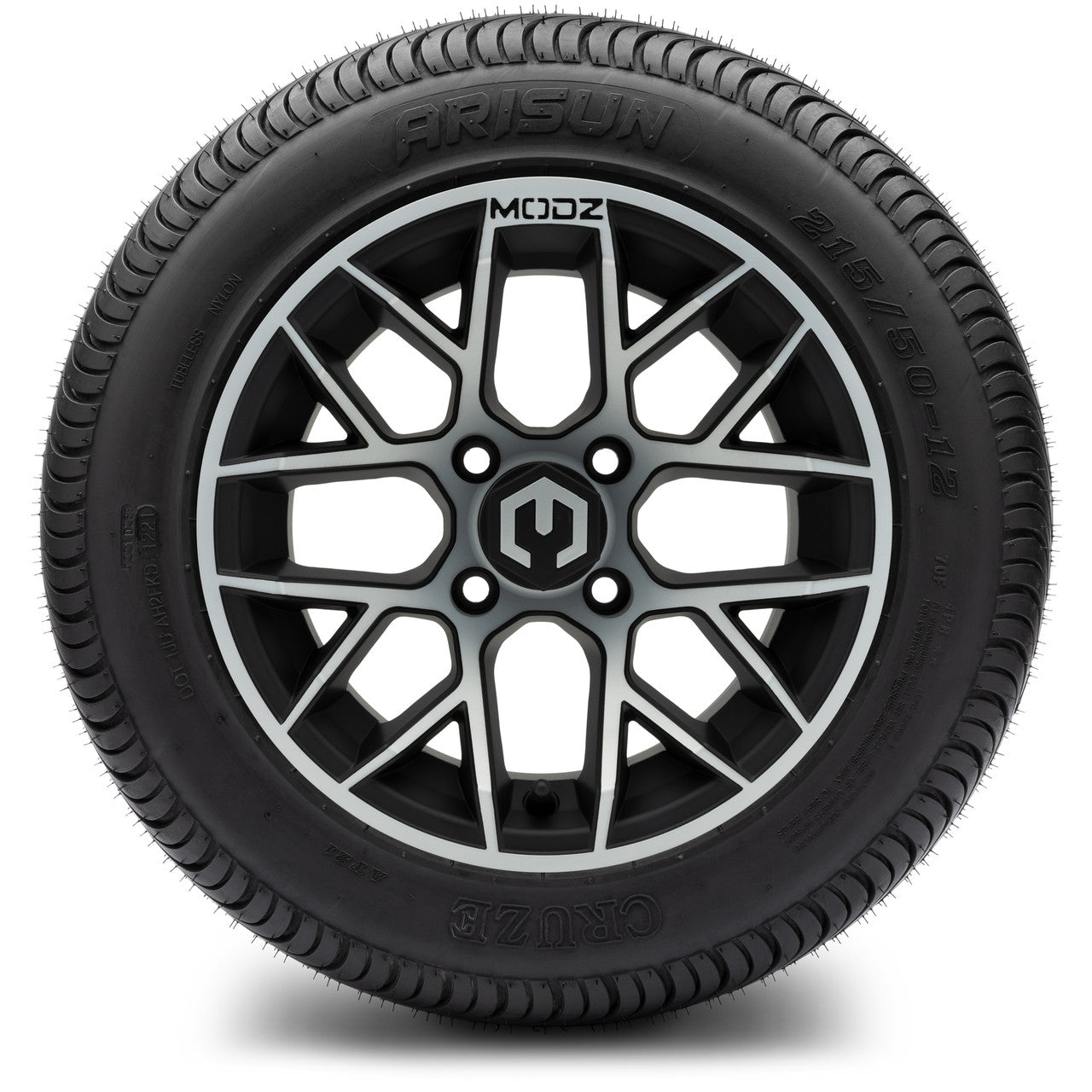 MODZ® 12" Matrix Machined Matte Black - LowPro Tires and Wheels Combo