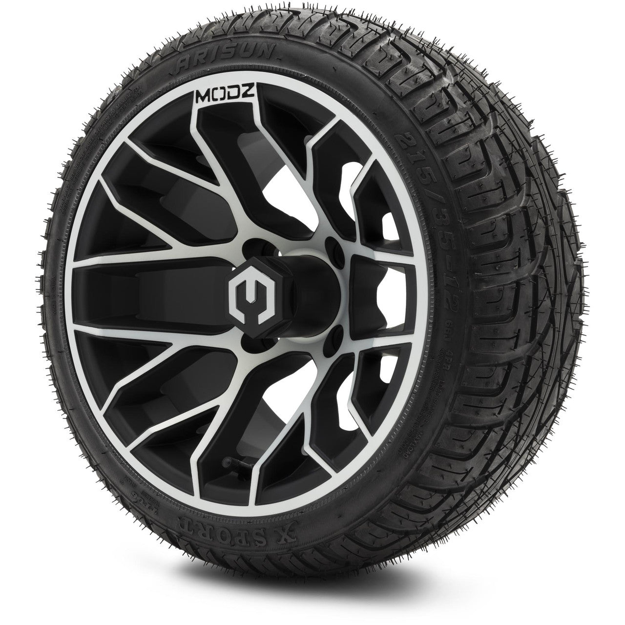 MODZ® 12" Matrix Machined Matte Black - LowPro Tires and Wheels Combo
