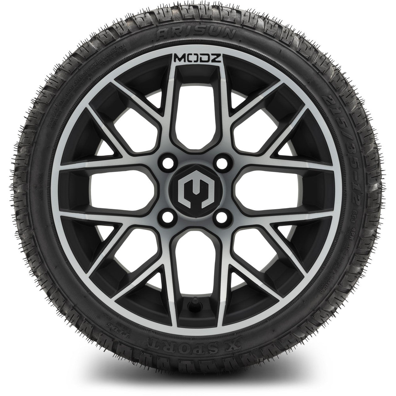 MODZ® 12" Matrix Machined Matte Black - LowPro Tires and Wheels Combo