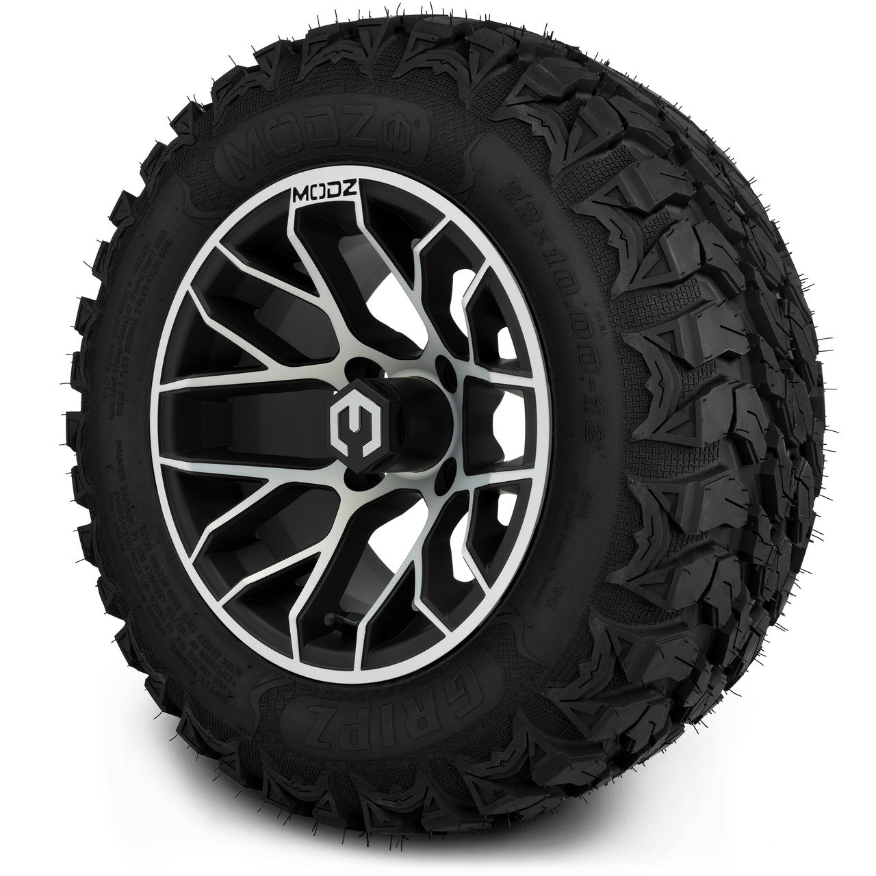 MODZ® 12" Matrix Machined Matte Black - Lifted Tires and Wheels Combo