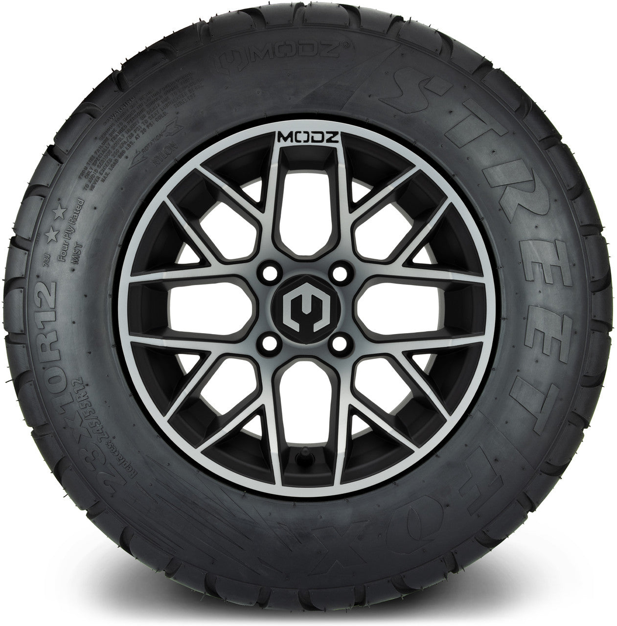 MODZ® 12" Matrix Machined Matte Black - Lifted Tires and Wheels Combo