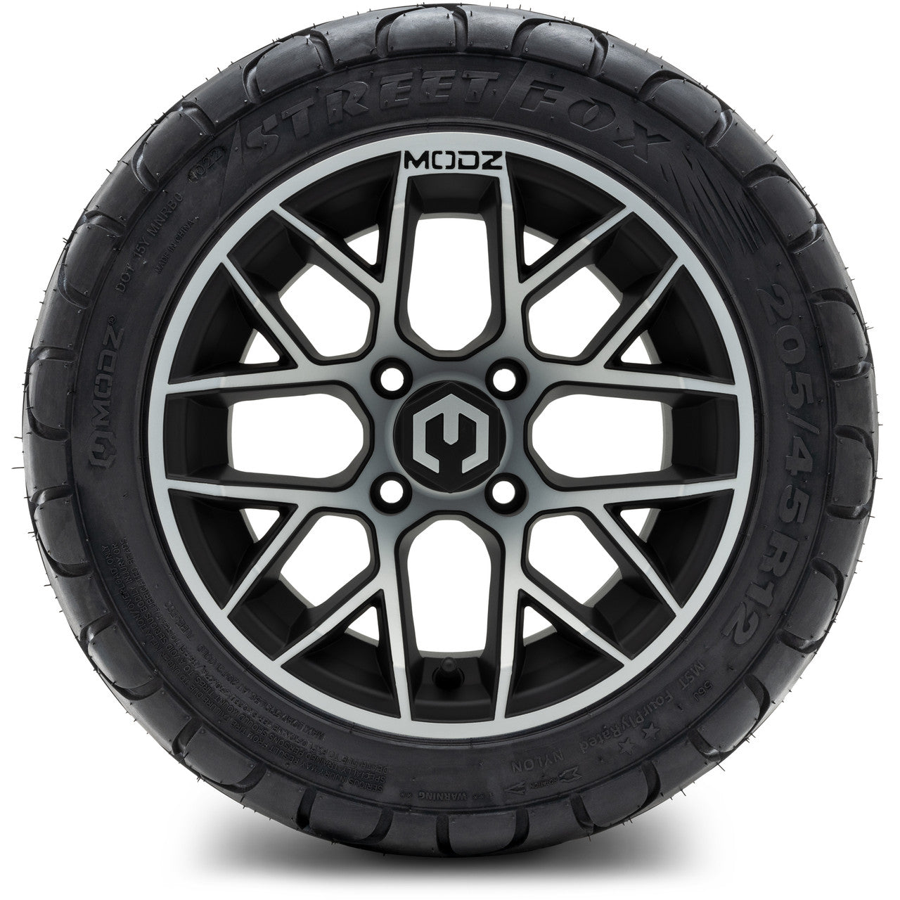 MODZ® 12" Matrix Machined Matte Black - LowPro Tires and Wheels Combo