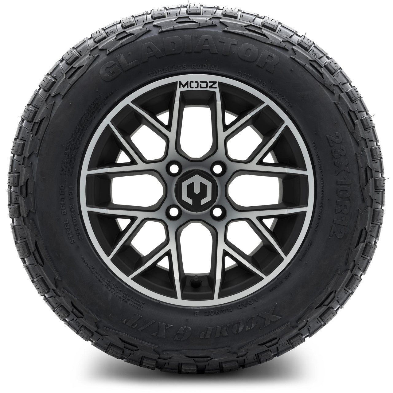 MODZ® 12" Matrix Machined Matte Black - Lifted Tires and Wheels Combo