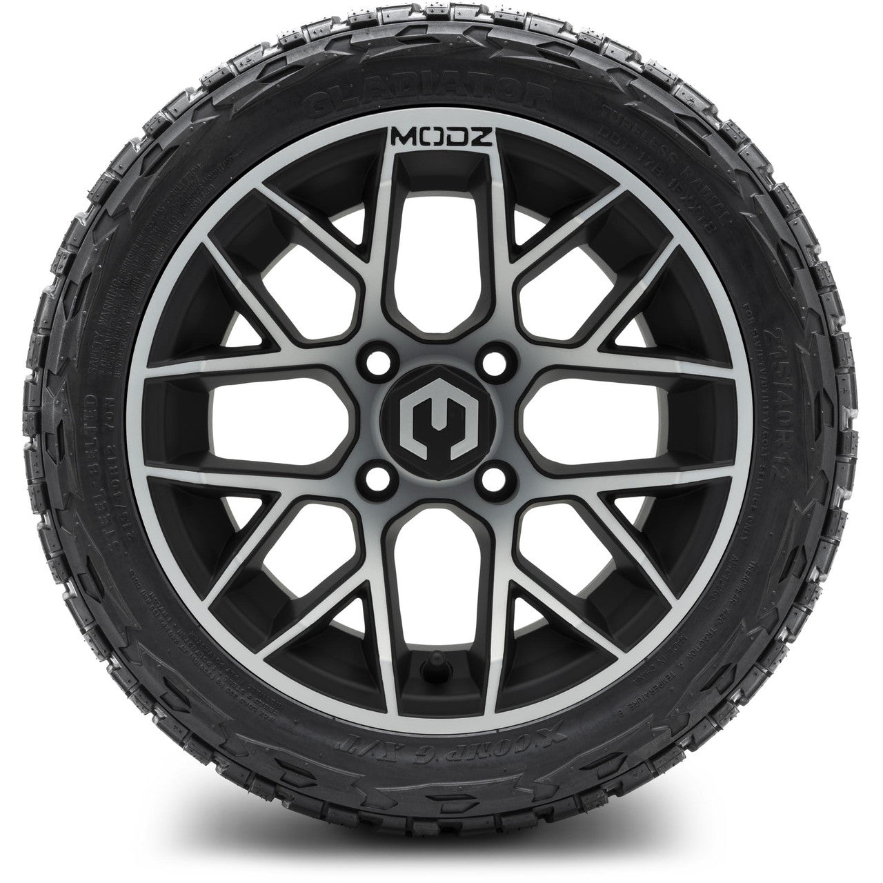 MODZ® 12" Matrix Machined Matte Black - LowPro Tires and Wheels Combo