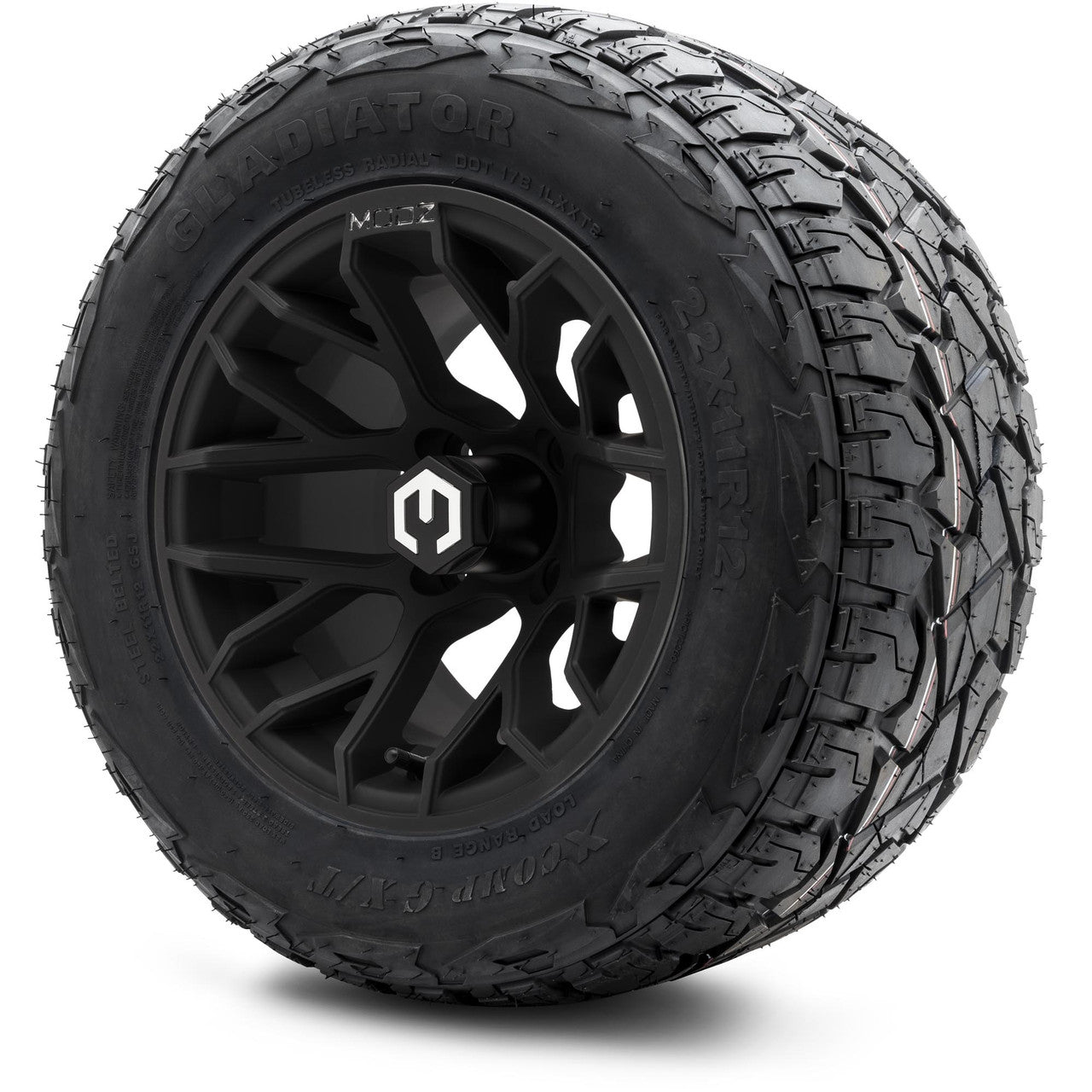 MODZ® 12" Matrix Matte Black - Lifted Tires and Wheels Combo
