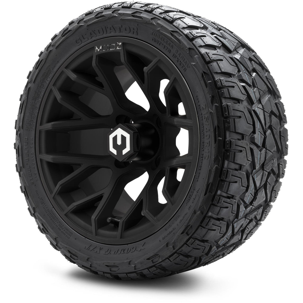 MODZ® 12" Matrix Matte Black - LowPro Tires and Wheels Combo