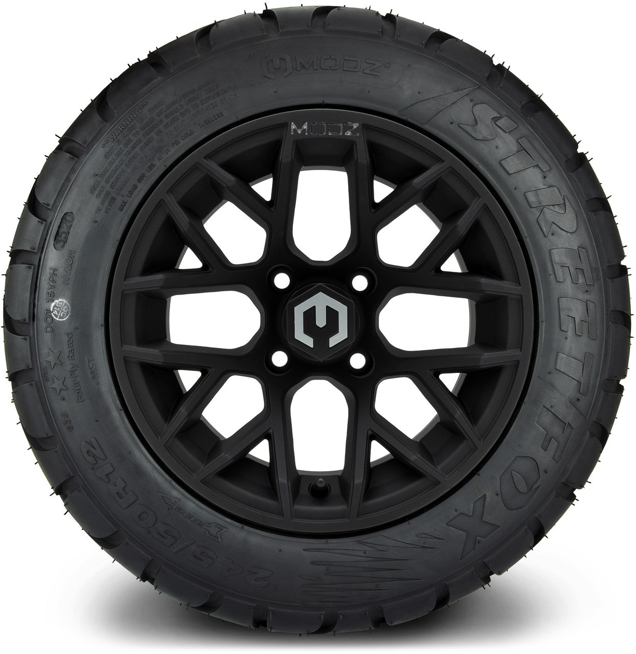 MODZ® 12" Matrix Matte Black - LowPro Tires and Wheels Combo