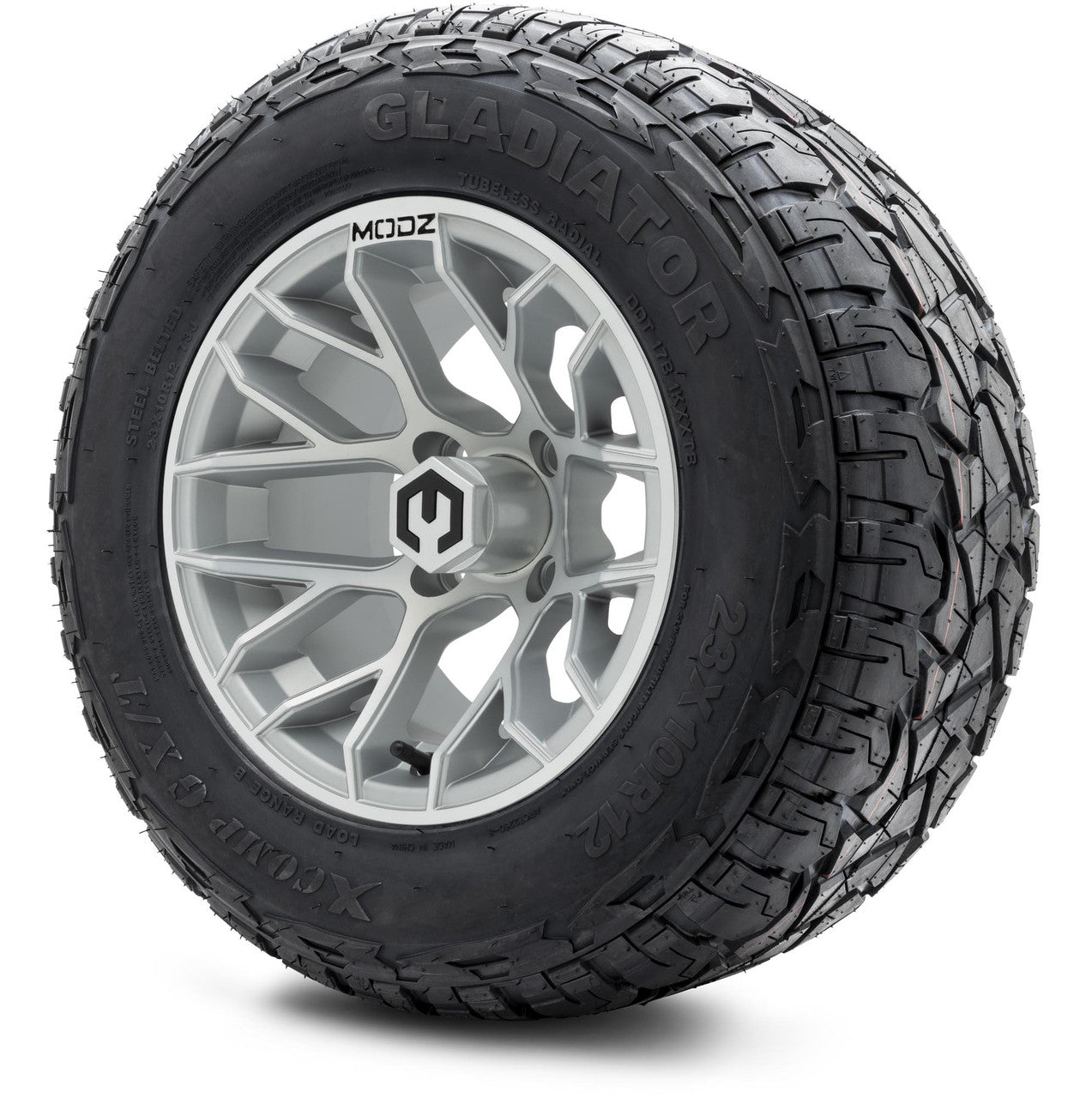 MODZ® 12" Matrix Silver - Lifted Tires and Wheels Combo