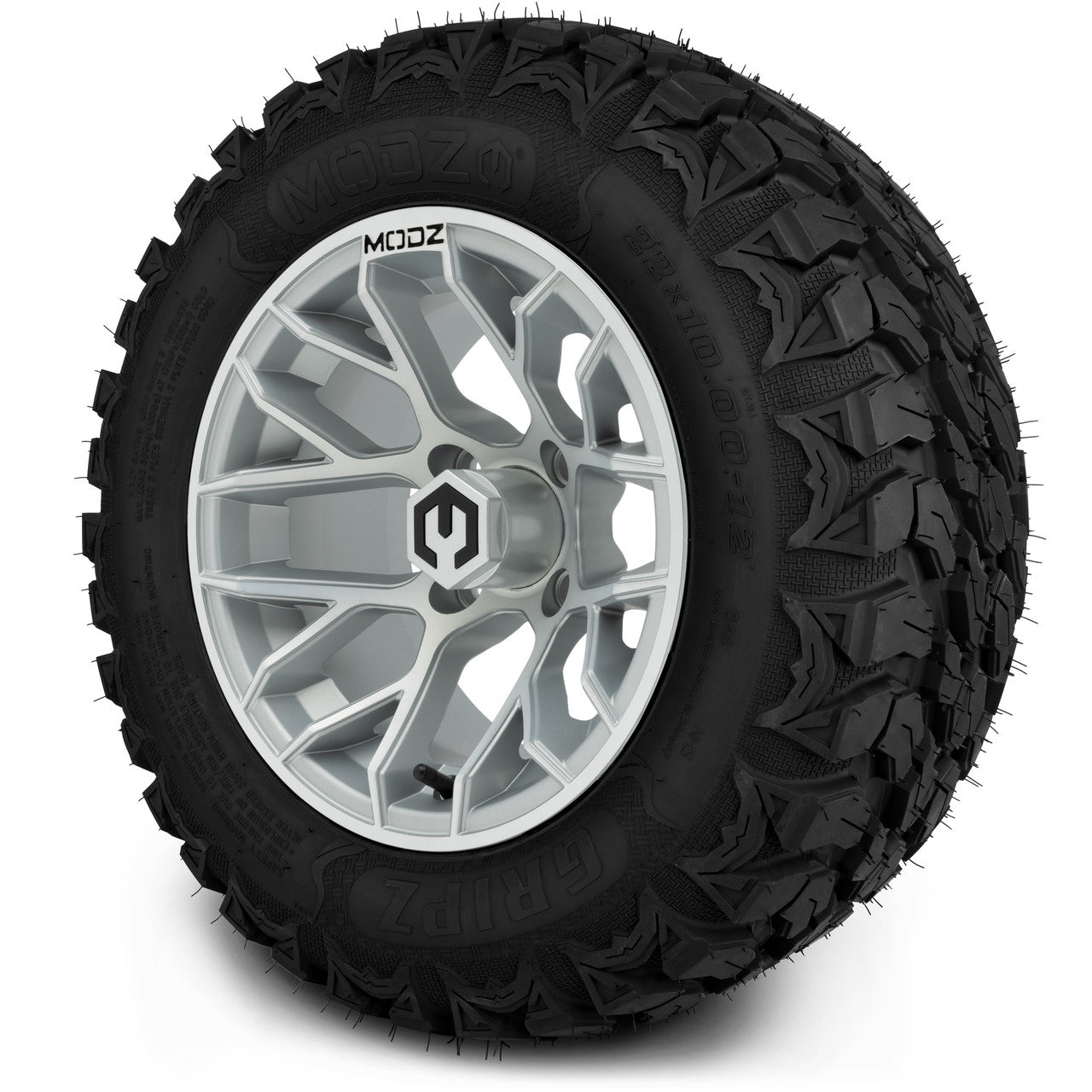 MODZ® 12" Matrix Silver - Lifted Tires and Wheels Combo