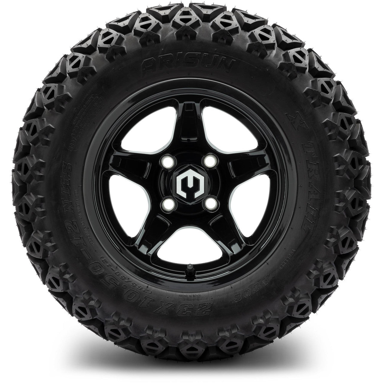 MODZ® 12" Drift Glossy Black - Lifted Tires and Wheels Combo