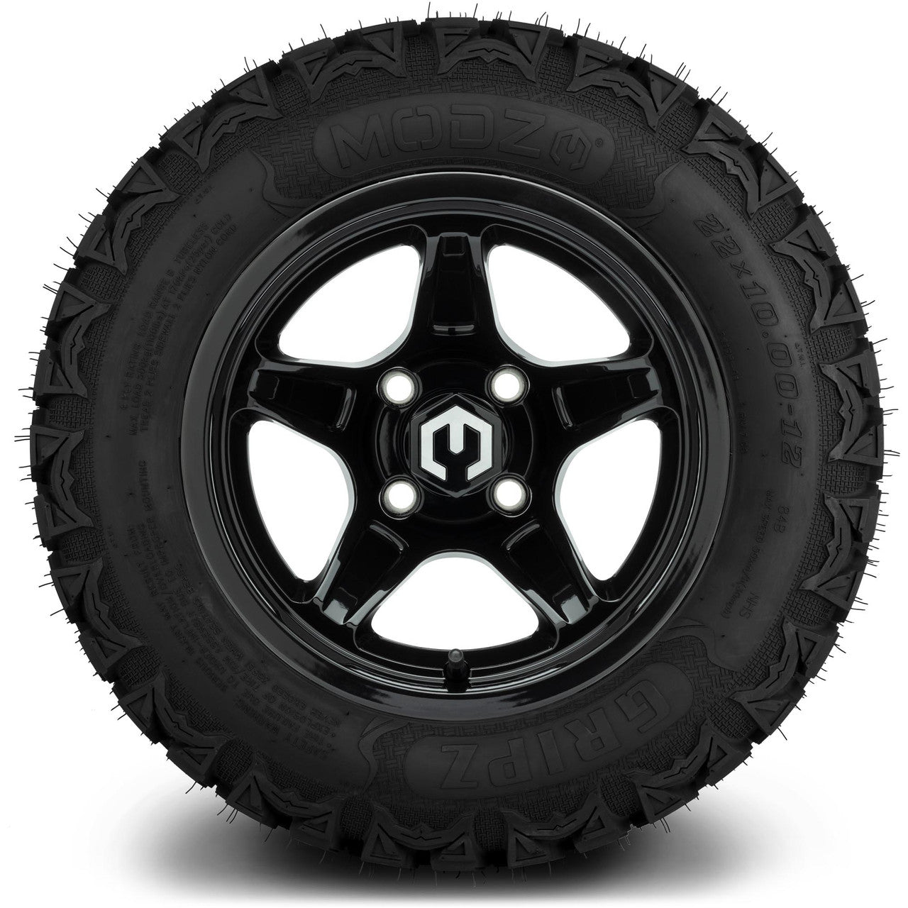 MODZ® 12" Drift Glossy Black - Lifted Tires and Wheels Combo