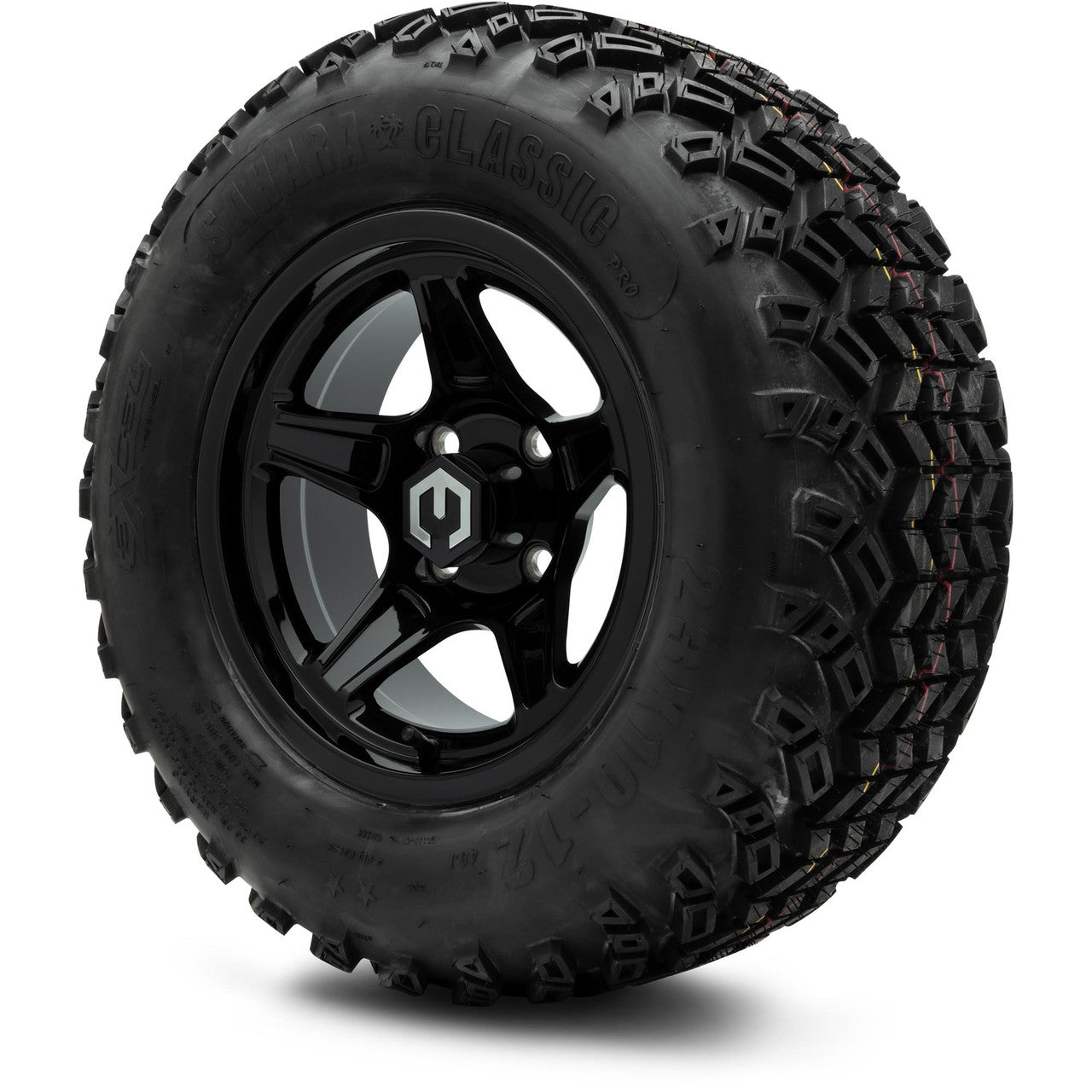 MODZ® 12" Drift Glossy Black - Lifted Tires and Wheels Combo