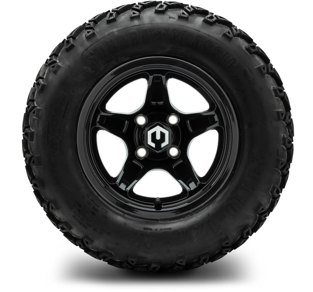 MODZ® 12" Drift Glossy Black - Lifted Tires and Wheels Combo