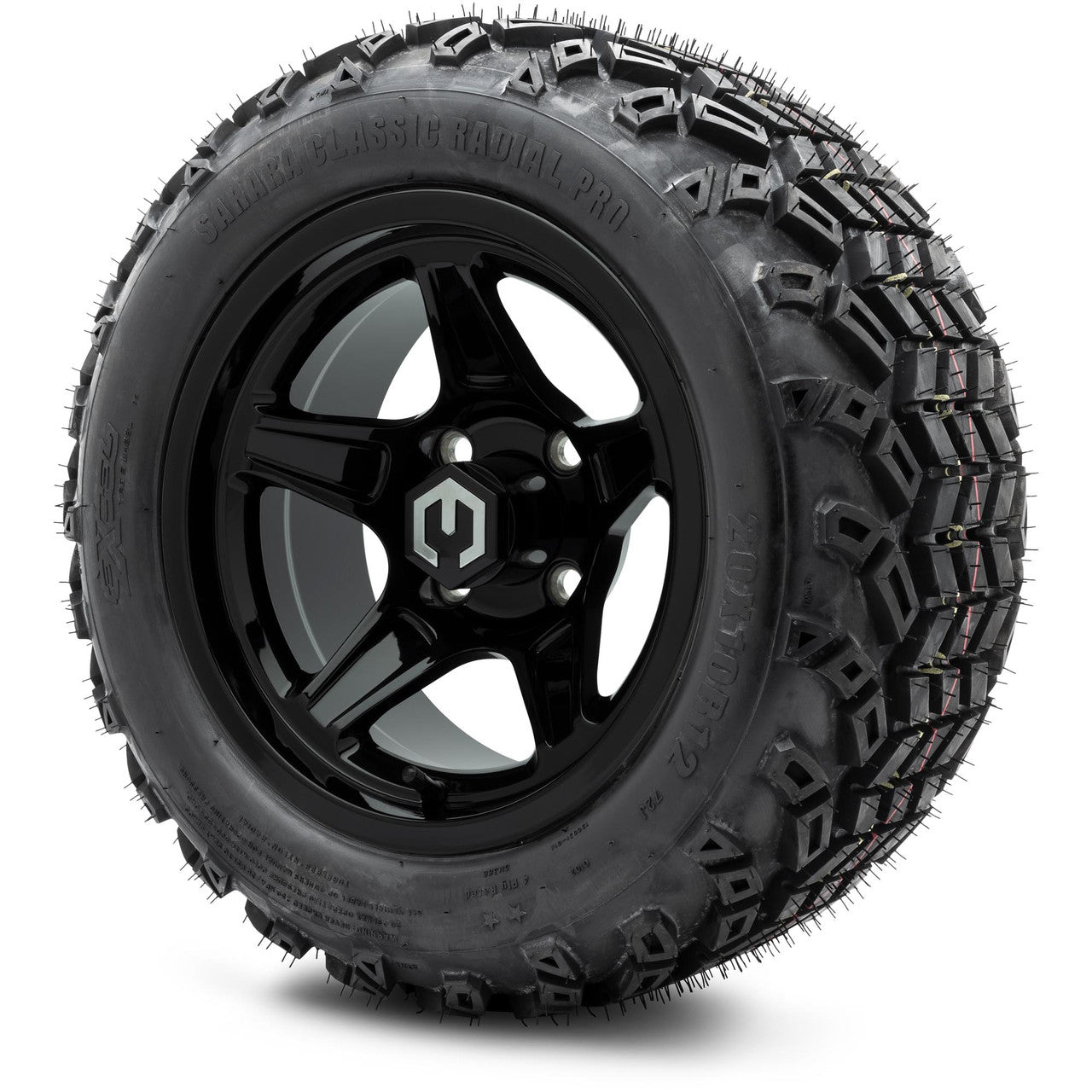 MODZ® 12" Drift Glossy Black - Lifted Tires and Wheels Combo
