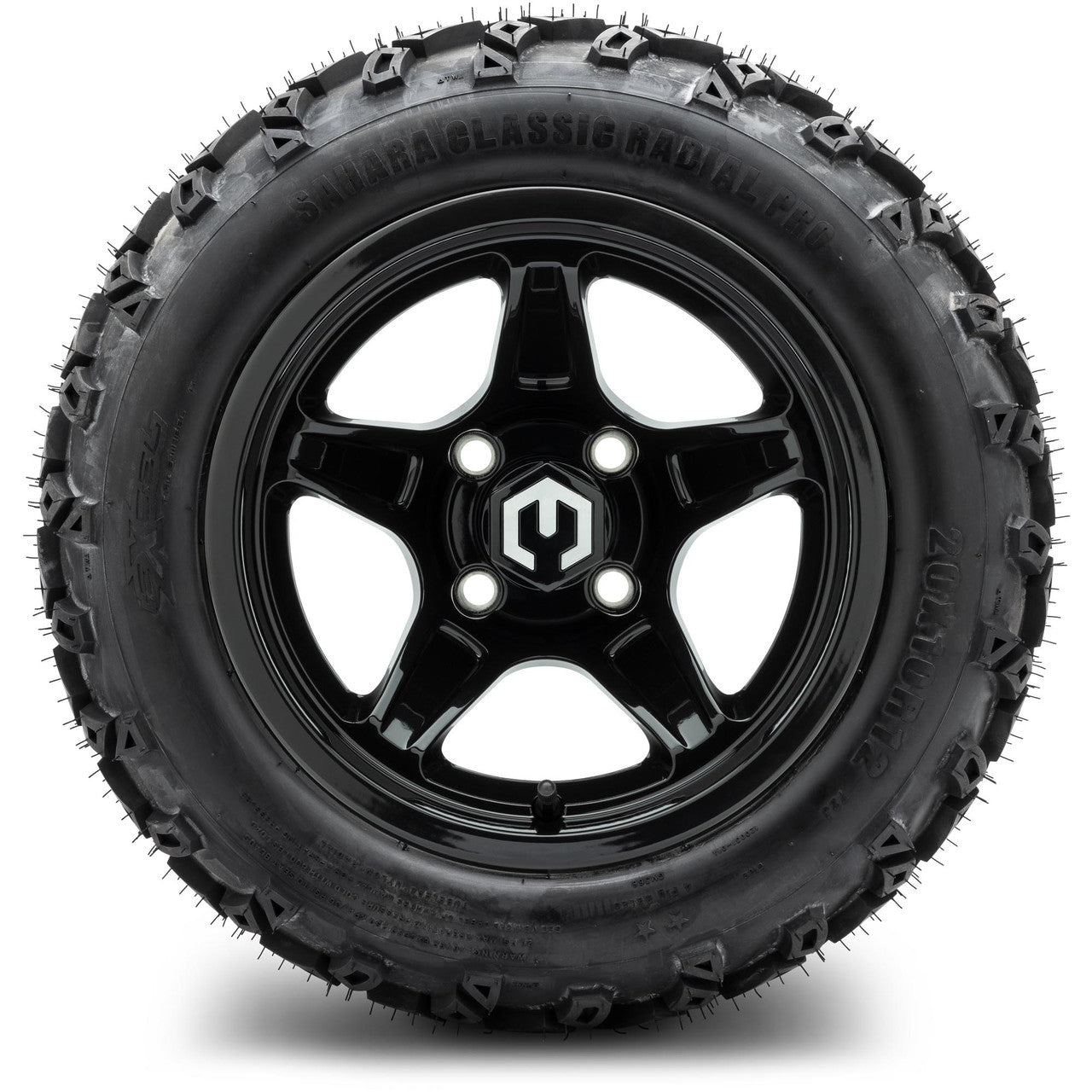 MODZ® 12" Drift Glossy Black - Lifted Tires and Wheels Combo