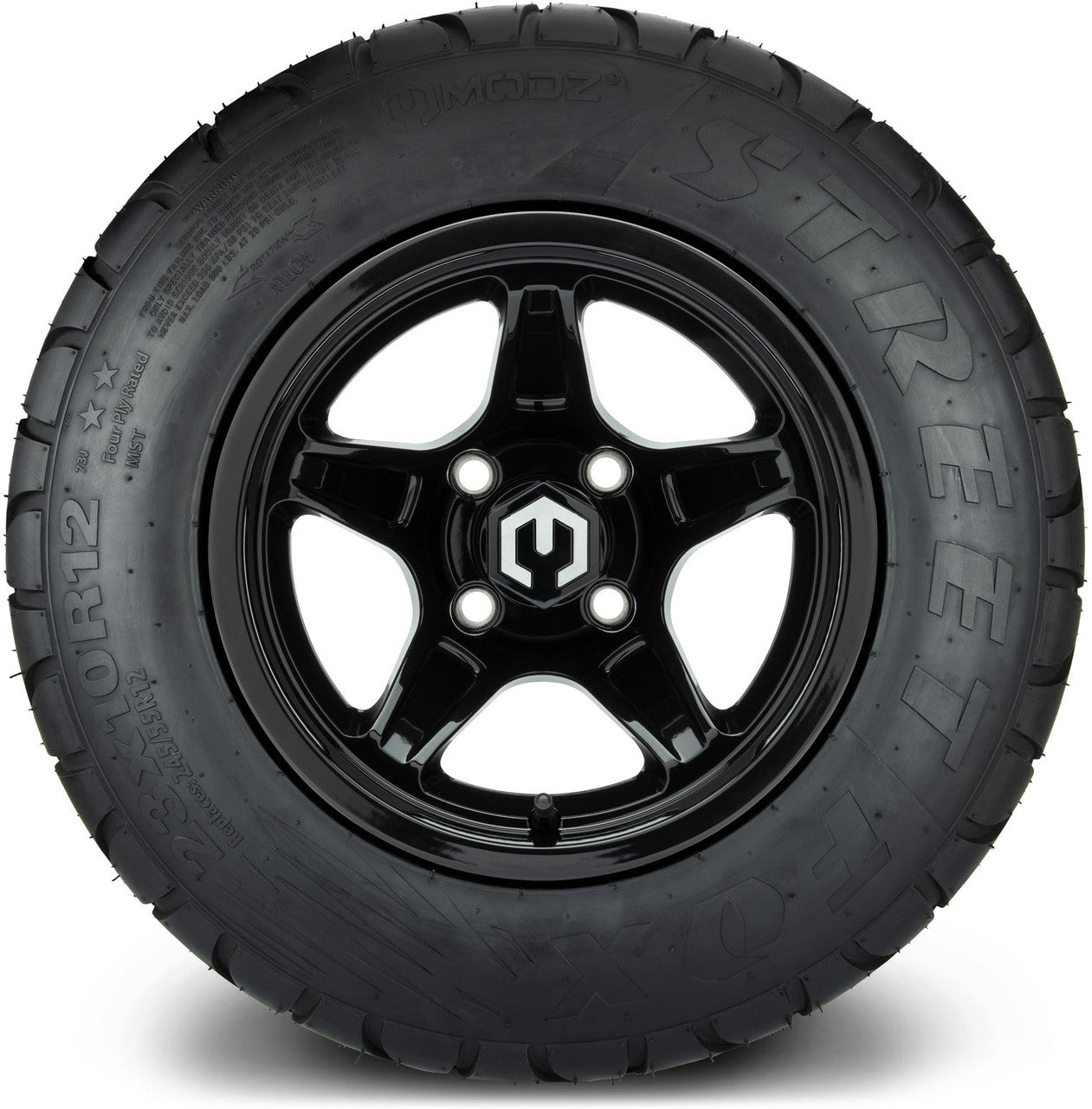 MODZ® 12" Drift Glossy Black - Lifted Tires and Wheels Combo