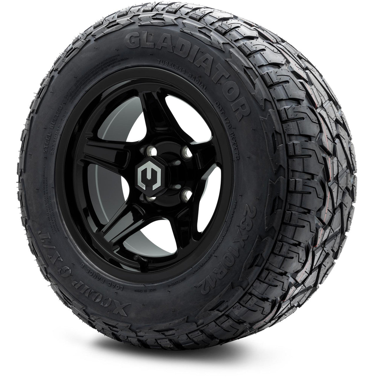 MODZ® 12" Drift Glossy Black - Lifted Tires and Wheels Combo