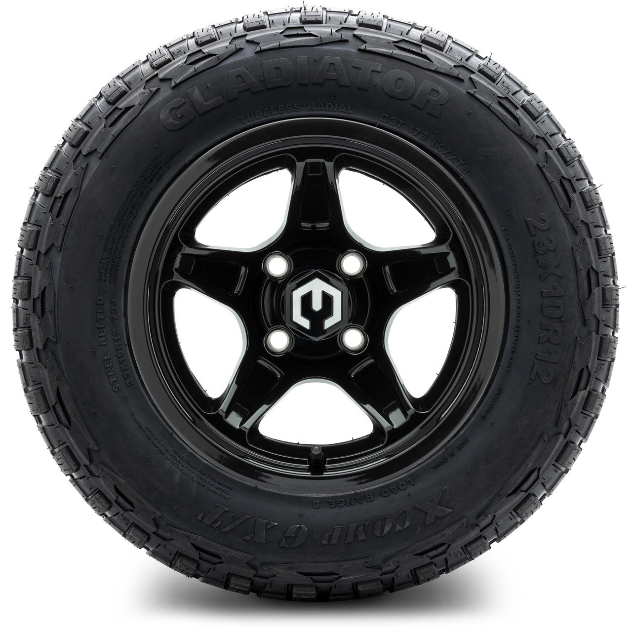 MODZ® 12" Drift Glossy Black - Lifted Tires and Wheels Combo