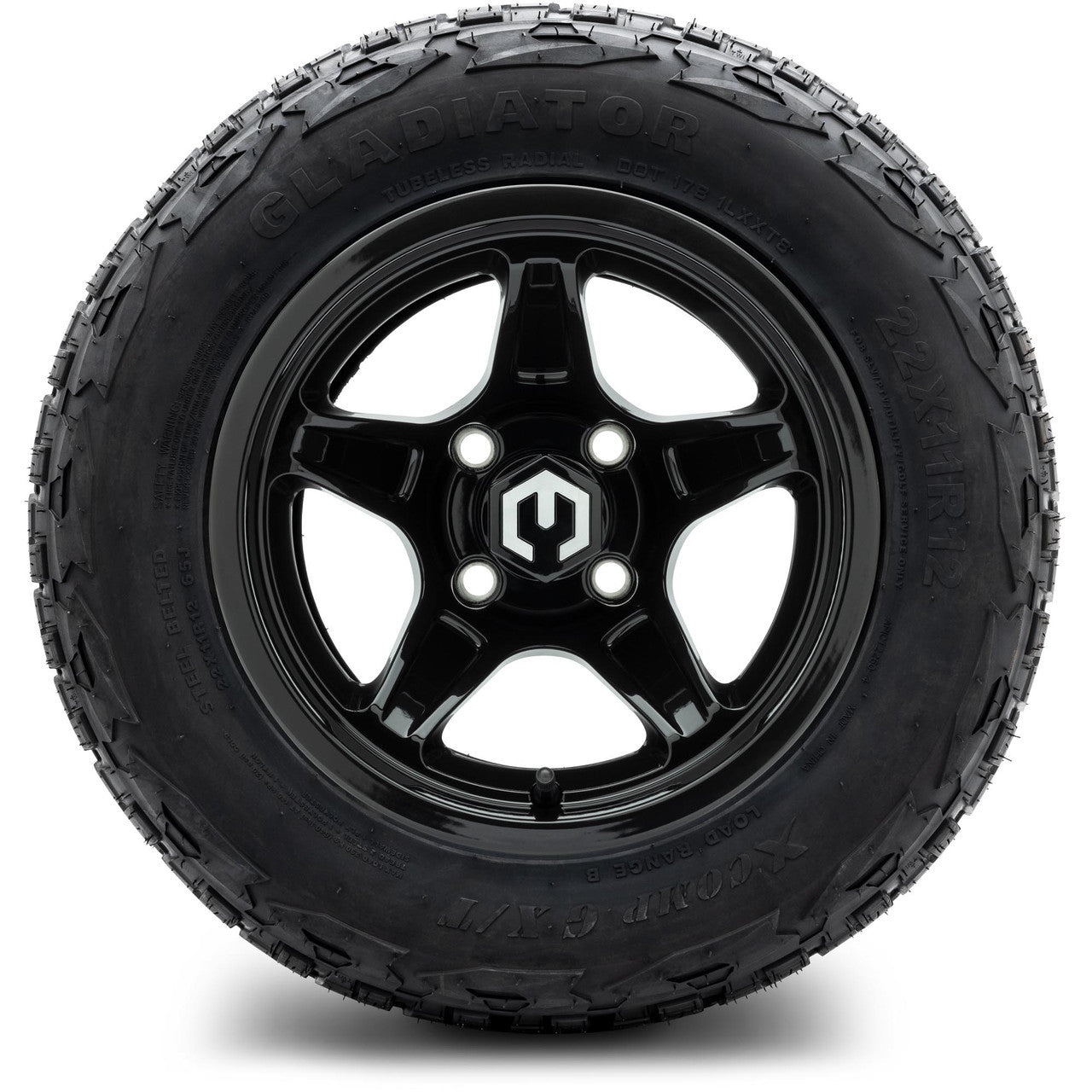 MODZ® 12" Drift Glossy Black - Lifted Tires and Wheels Combo