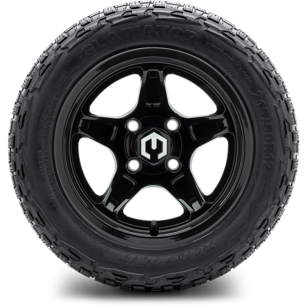 MODZ® 12" Drift Glossy Black - Lifted Tires and Wheels Combo