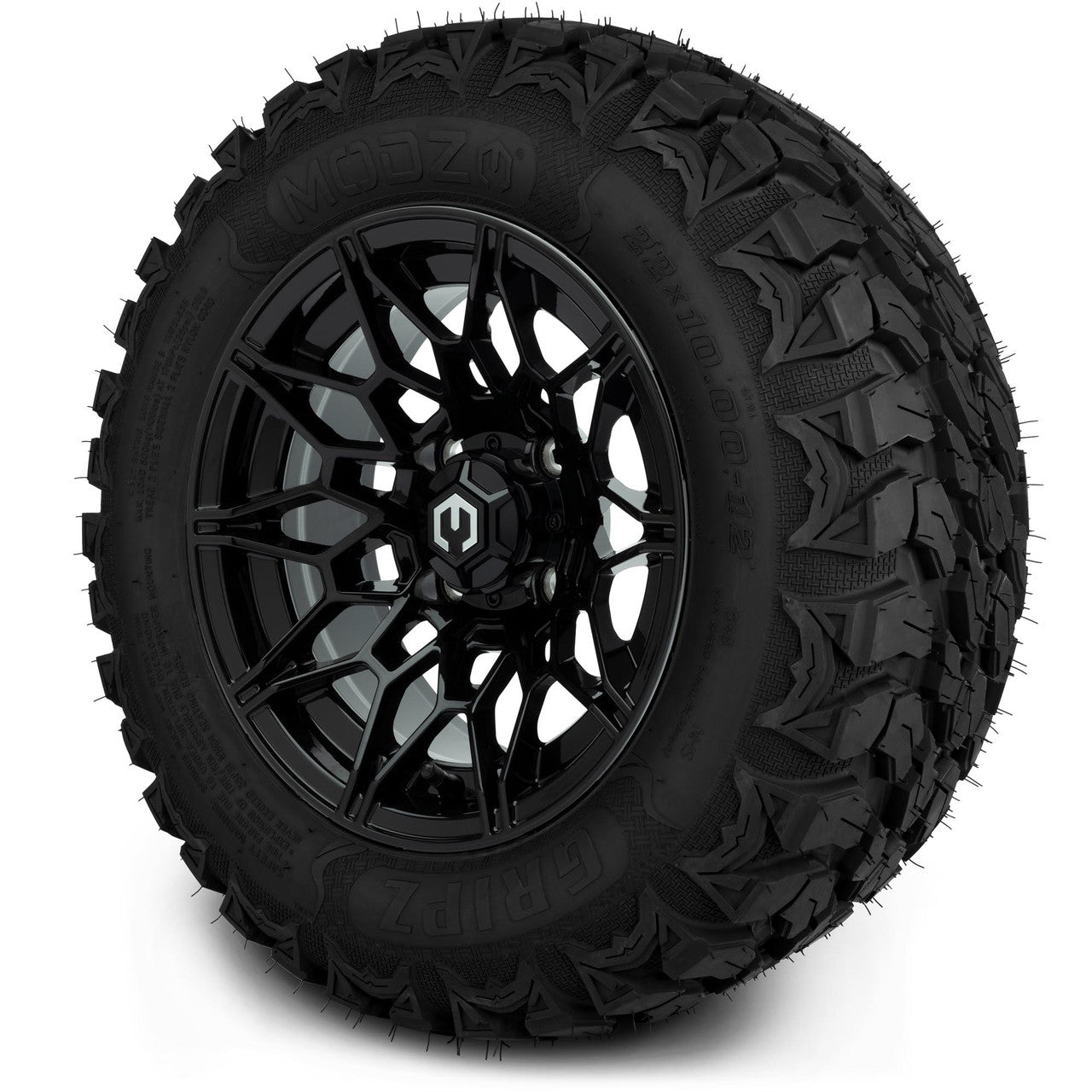 MODZ® 12" Galaxy Glossy Black - Lifted Tires and Wheels Combo