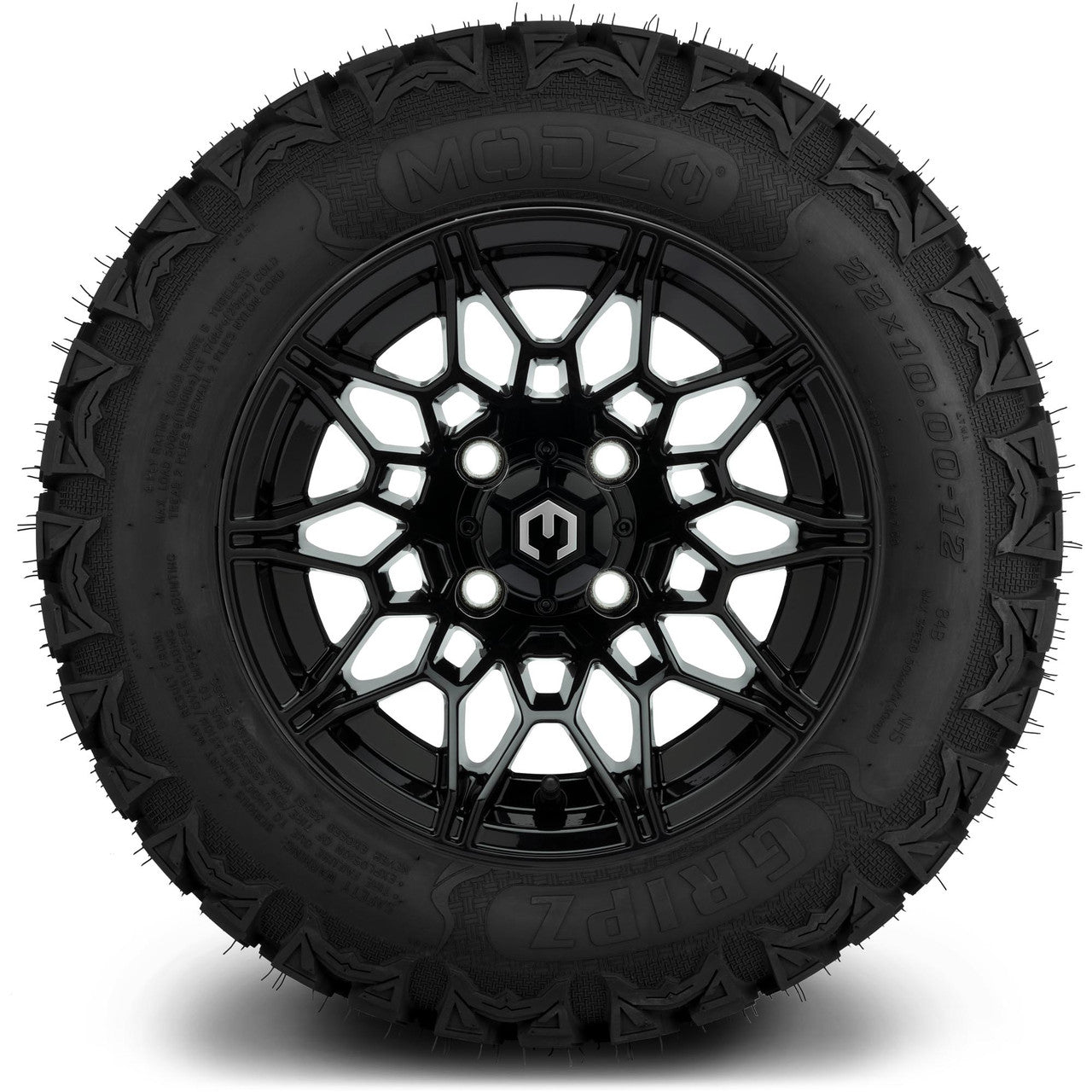 MODZ® 12" Galaxy Glossy Black - Lifted Tires and Wheels Combo