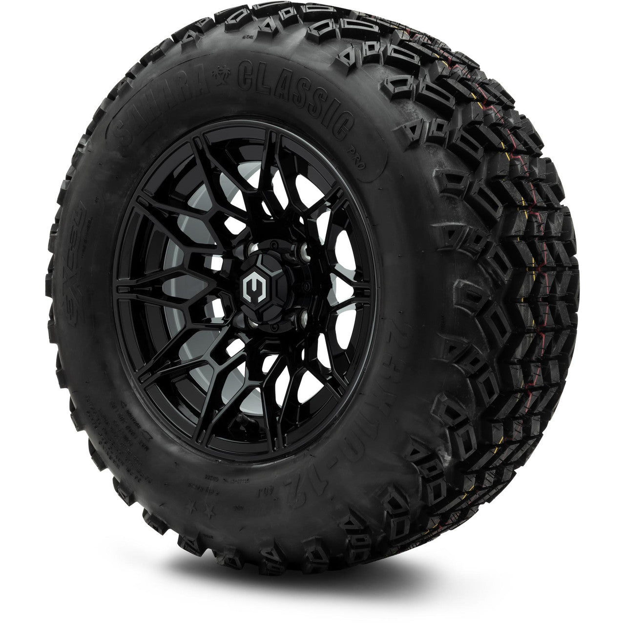 MODZ® 12" Galaxy Glossy Black - Lifted Tires and Wheels Combo