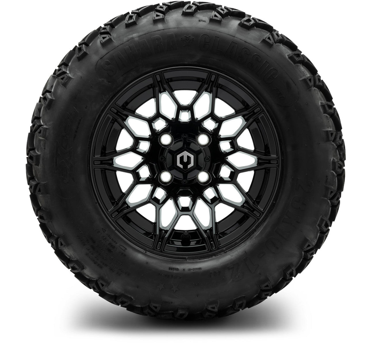 MODZ® 12" Galaxy Glossy Black - Lifted Tires and Wheels Combo