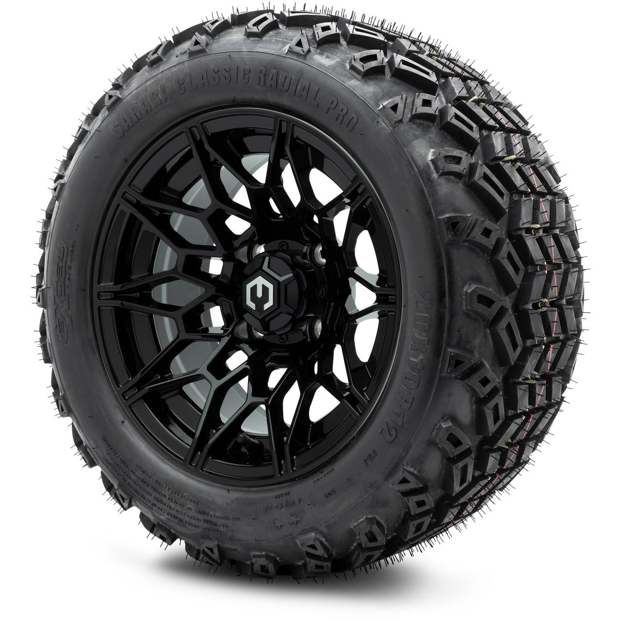 MODZ® 12" Galaxy Glossy Black - Lifted Tires and Wheels Combo