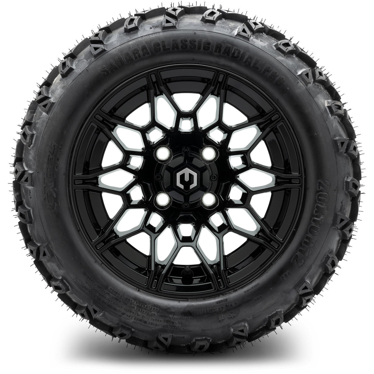 MODZ® 12" Galaxy Glossy Black - Lifted Tires and Wheels Combo