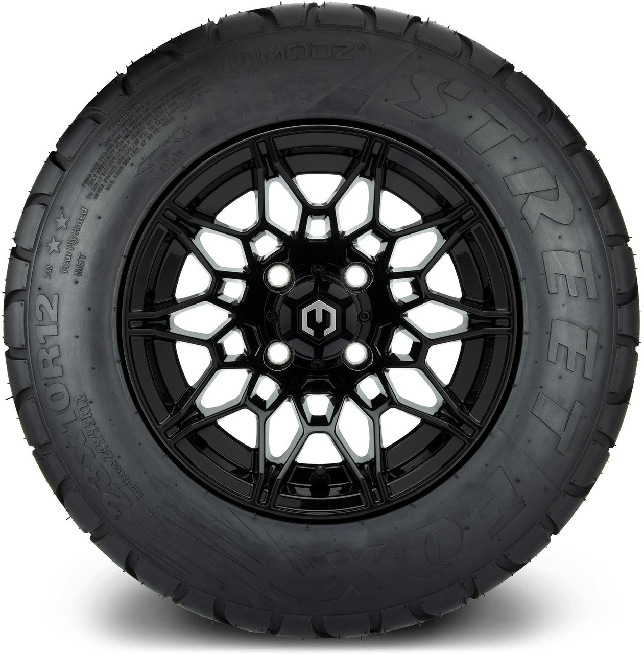 MODZ® 12" Galaxy Glossy Black - Lifted Tires and Wheels Combo